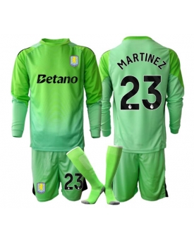 Billige Fotballdrakt Aston Villa Emiliano Martinez #23 Keeper Replika Bortedraktsett Barn 2025-26 Langermet (med bukser)
